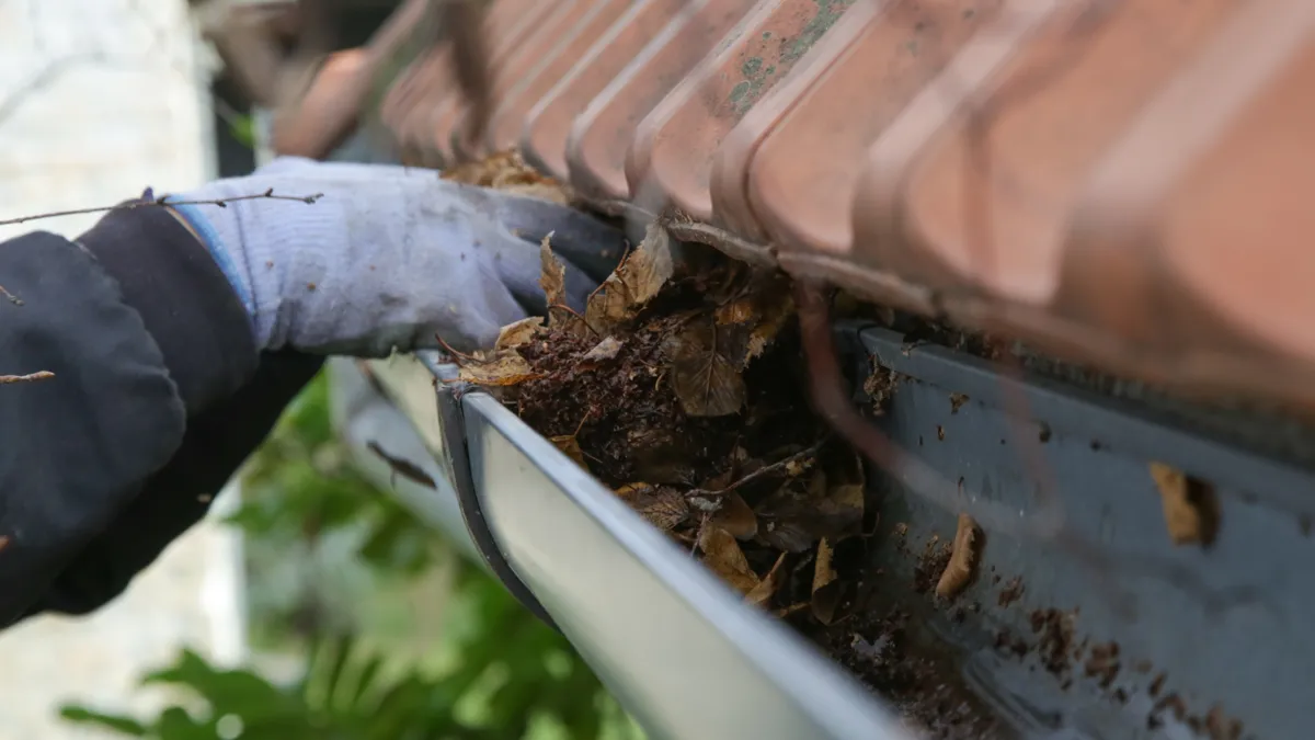 Gutter cleaning before and after in East Tennessee