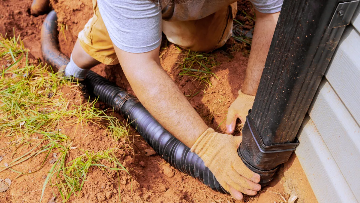 Downspout installation and drainage